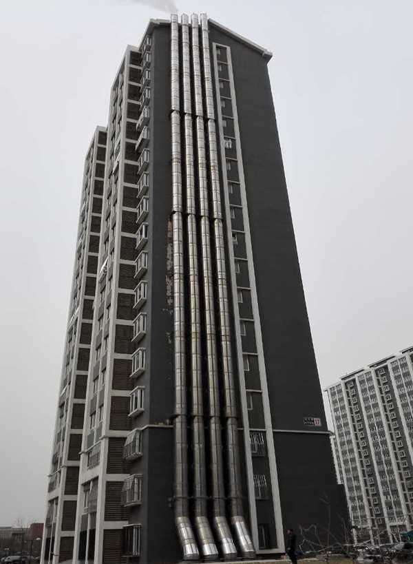 順義安置房西區(qū)不銹鋼煙囪安裝